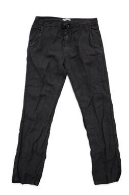Luca Faloni Lipari Pants Mens 32x30 Black Linen Drawstring Chino Made Italy